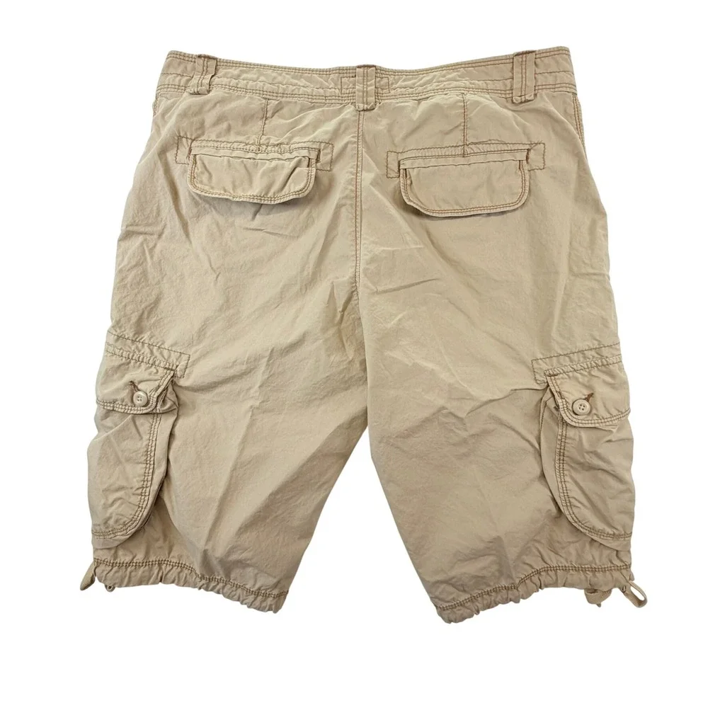 Polo‎ Jeans Company by Ralph Lauren Khaki Cargo Shorts Sz 10 Utility Floral Trim
